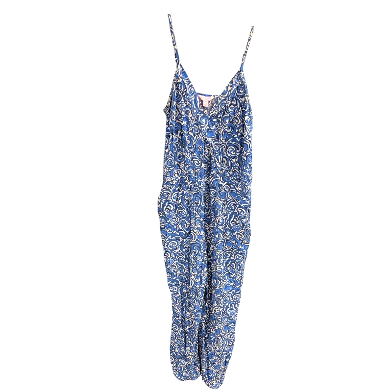 Jumpsuit Designer By Lilly Pulitzer In Blue & White, Size: S