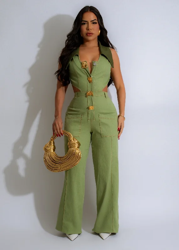 Verdant Venture Jumpsuit Green