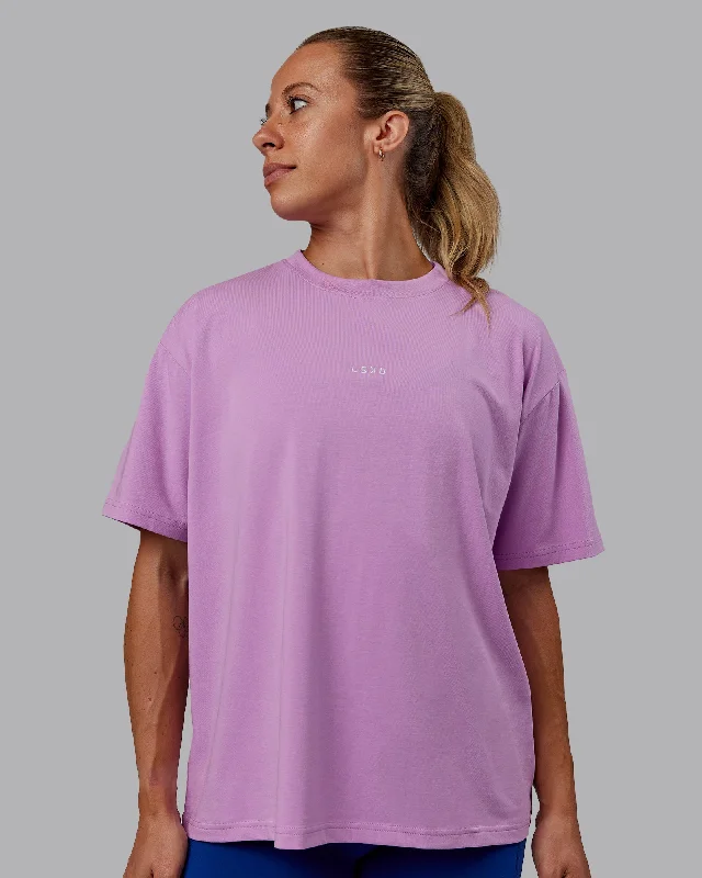 Go-To FLXCotton Oversized Tee - Light Violet-White