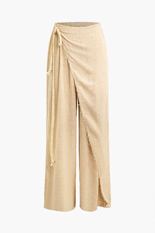 Wrap Tie Linen Pants