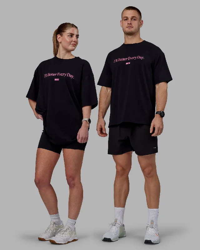 Unisex 1% Better FLXCotton Tee Oversize - Black-Fuchsia Pink