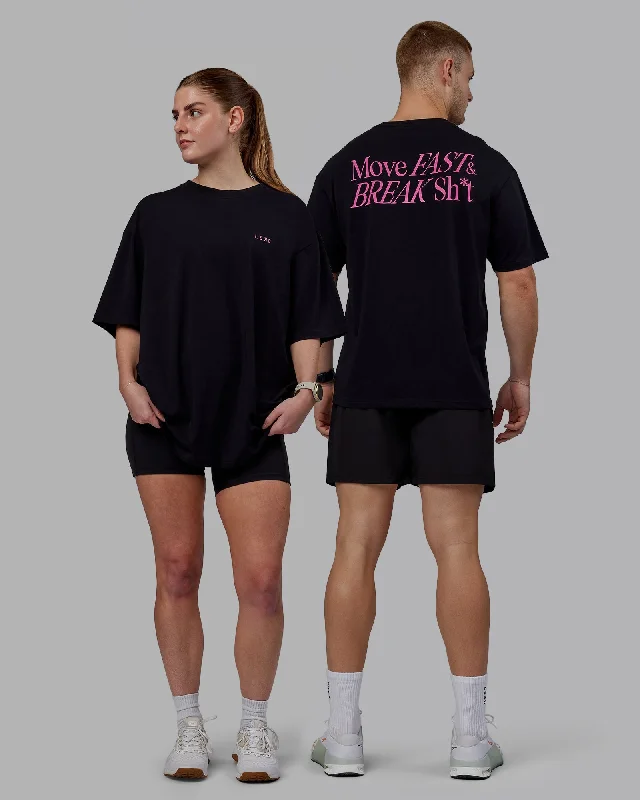 Unisex VS5 FLXCotton Tee Oversize - Black-Fuchsia Pink