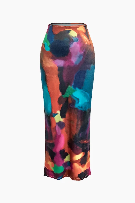 Tie Dye Maxi Skirt