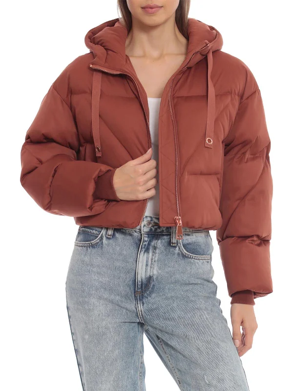 Womens Quilted Cropped Puffer Jacket