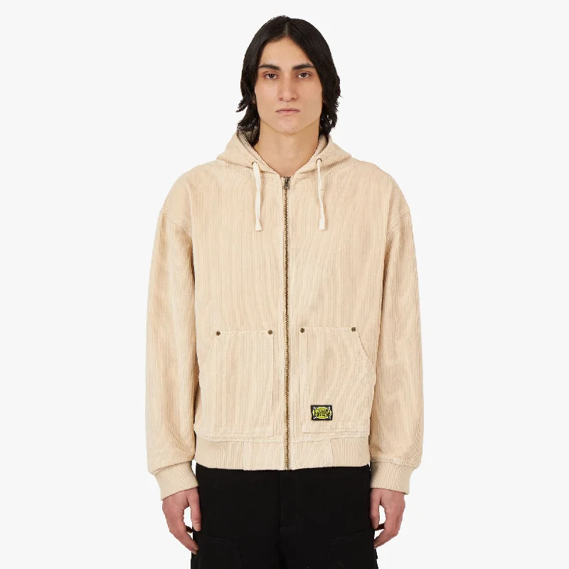 Fucking Awesome KO Corduroy Zip Hoodie Jacket / Cream