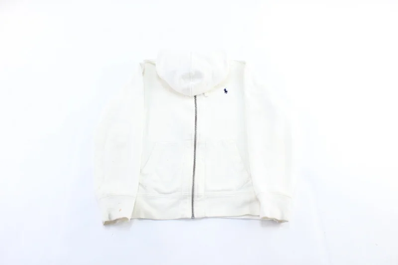 Polo by Ralph Lauren Embroidered Logo White Zip Up Hoodie