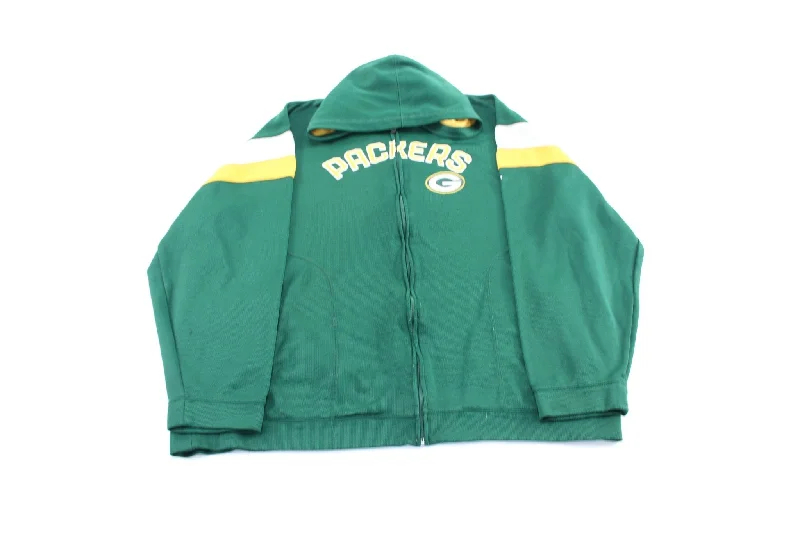 Reebok Embroidered Logo Green Bay Packers Zip Up Hoodie