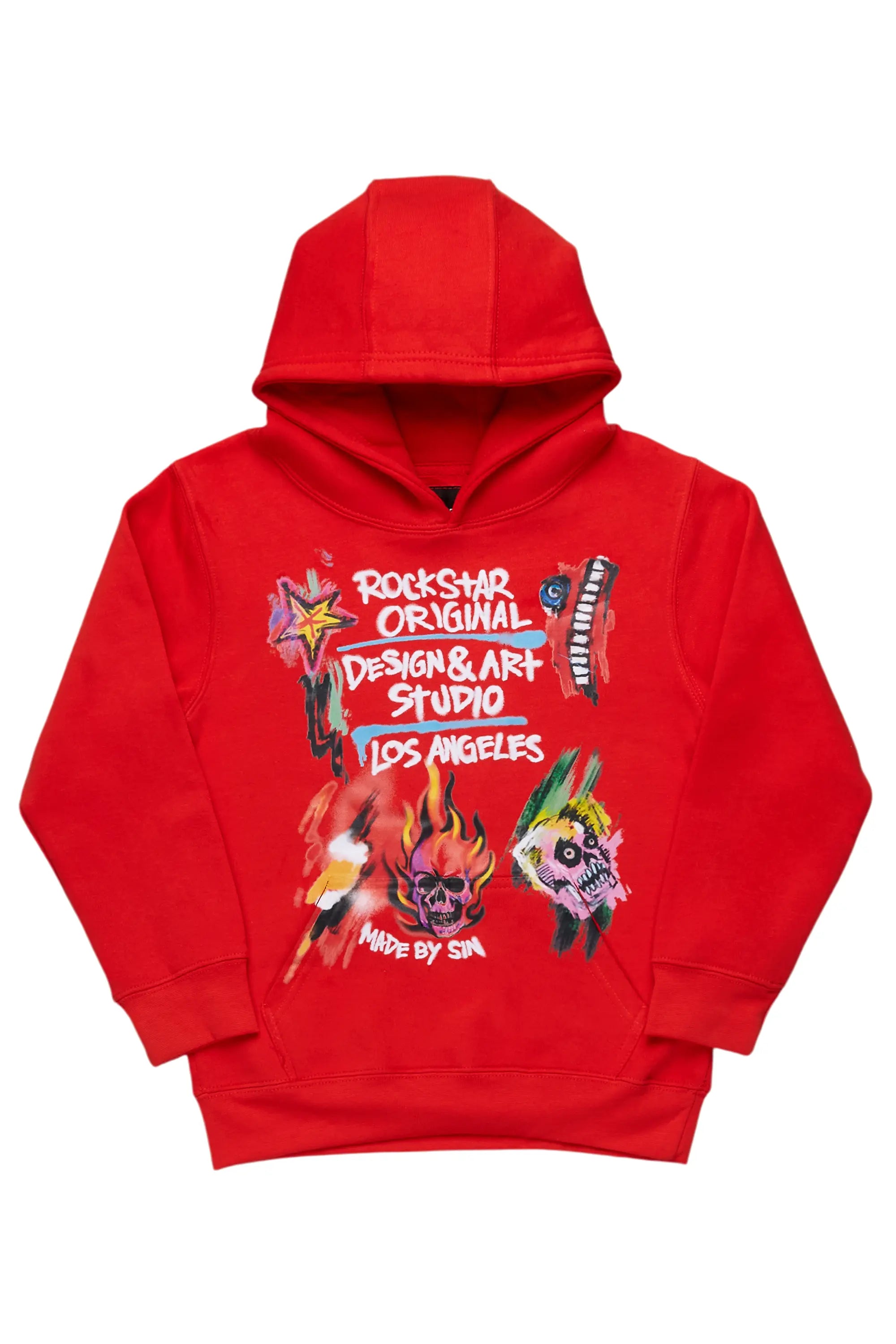 Boys Soweto Red Graphic Hoodie