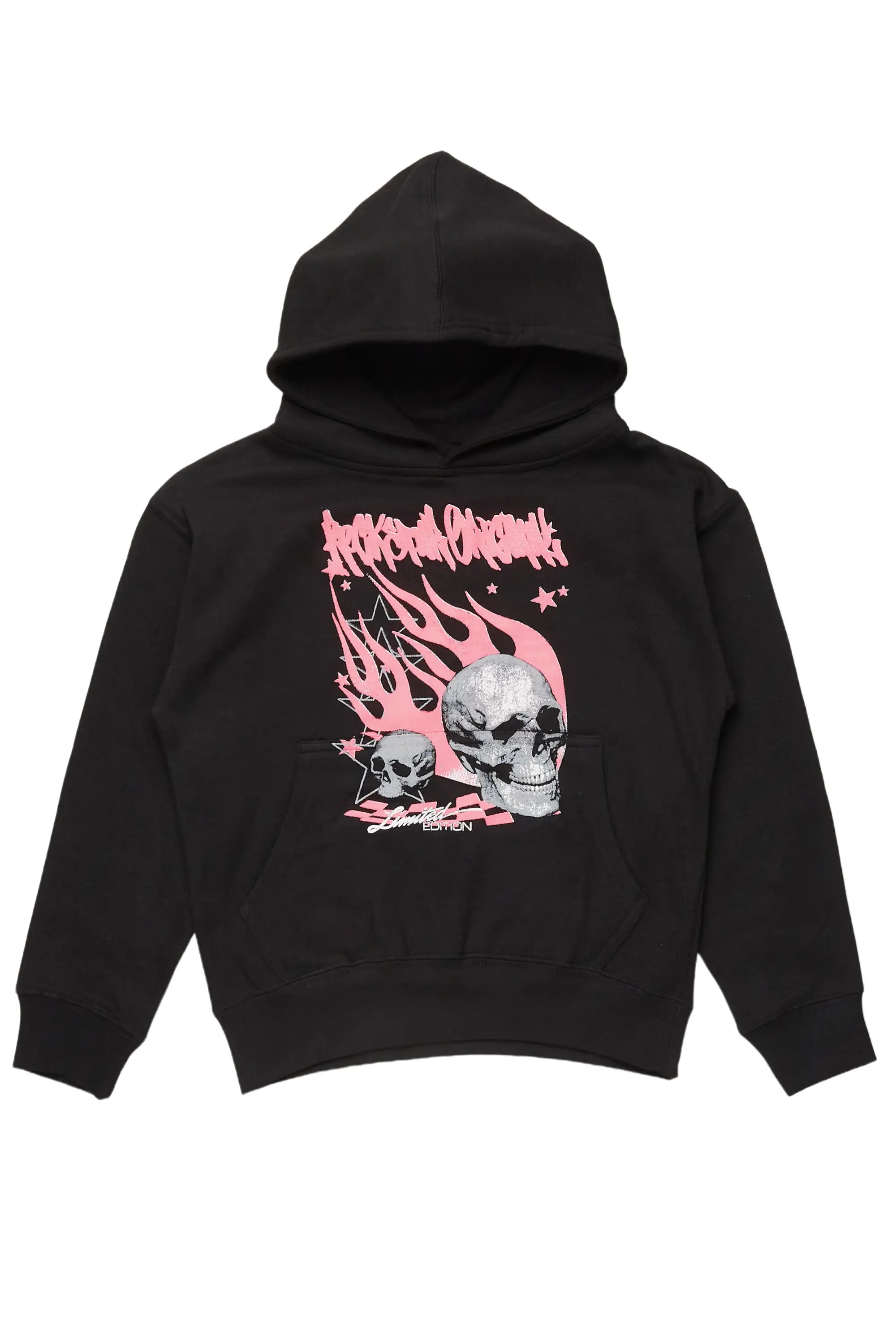 Girls Anessa Black Graphic Hoodie