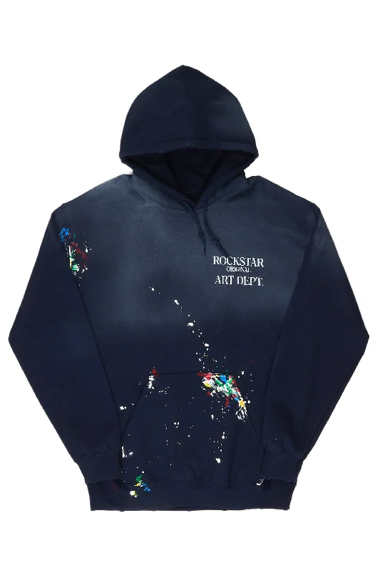 Rockstar Art Dist. Navy Graphic Hoodie