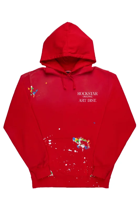 Rockstar Art Dist. Red Graphic Hoodie