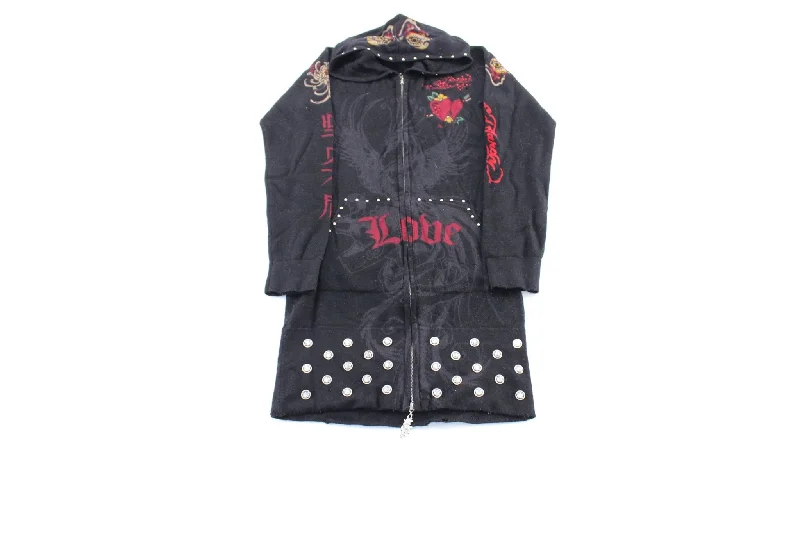 Women's Y2K Ed Hardy Black Zip Up Hoodie