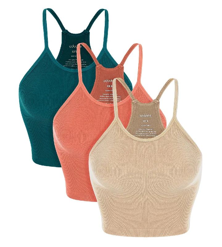 3-Pack Seamless Ribbed Crop Camisole