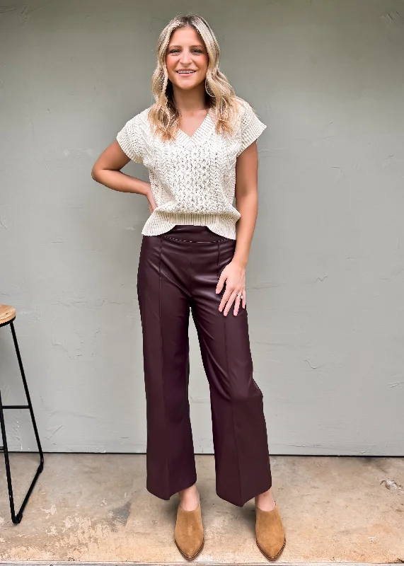 Another Love: Sparkle Wide Leg Cropped Pant, Compote