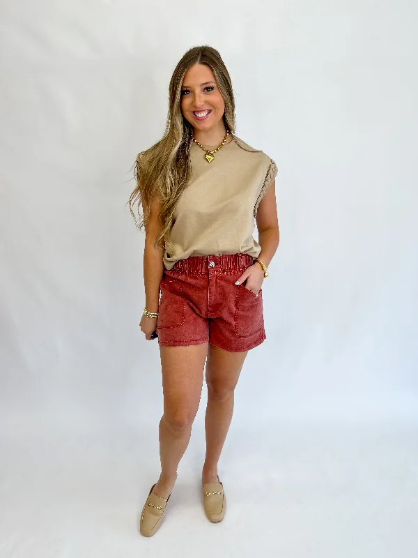 Anywhere Braided Sleeve Top - Taupe