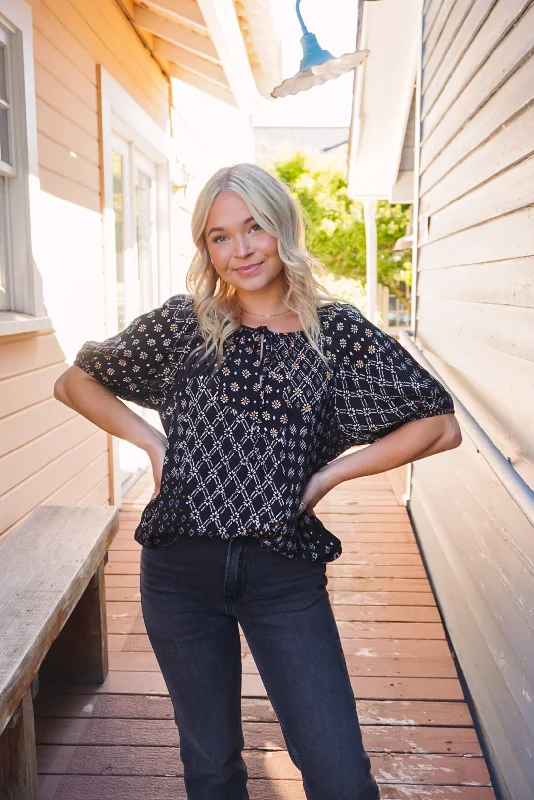 Celestial Garden Puff Sleeve Top