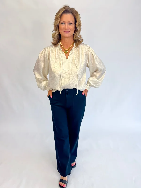 Golden Radiance Blouse-Ivory