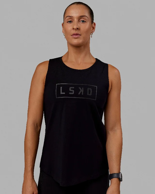 Luna FLXCotton Longline Tank - Black-Black